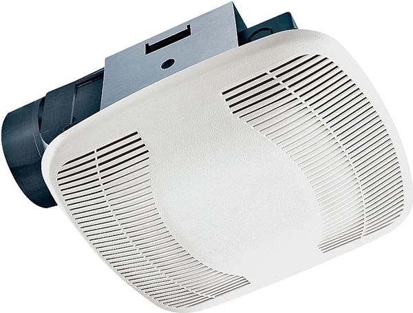 Air King BFQ110 Exhaust Fan, 8-11/16 in L, 9-1/8 in W, 0.5 A, 120 V, 1-Speed, 100 cfm Air, ABS, White