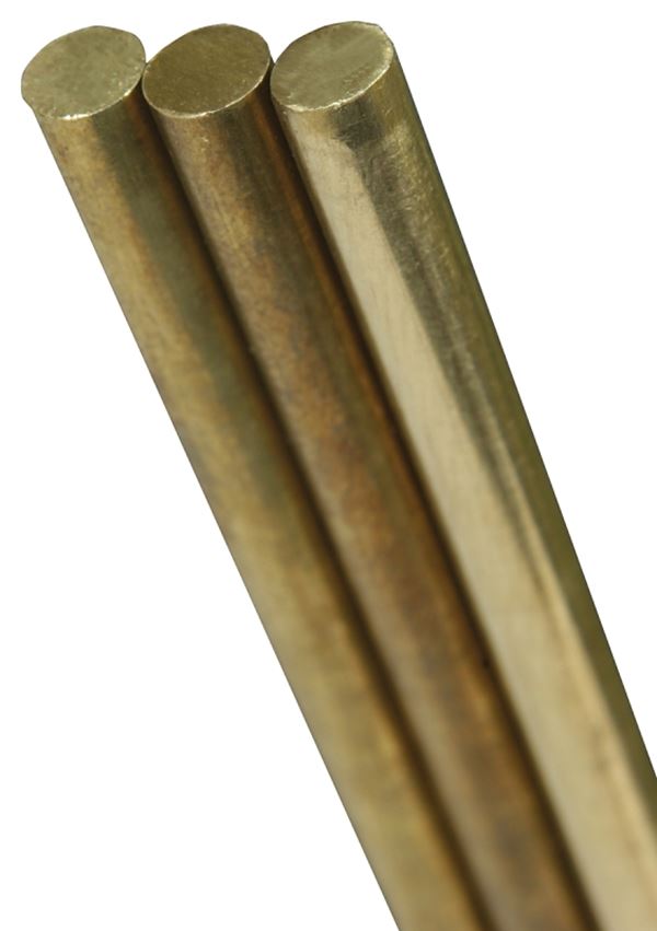 K & S 8164 Decorative Metal Rod, 1/8 in Dia, 12 in L, 260 Brass, 260 Grade