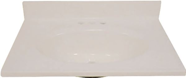 Foremost BS-2237 Vanity Top, 37 in OAL, 22 in OAW, Marble, Bone, Countertop Edge