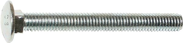 Midwest Fastener 01107 Carriage Bolt, 3/8-16 in Thread, NC Thread, 5-1/2 in OAL, Zinc, 2 Grade