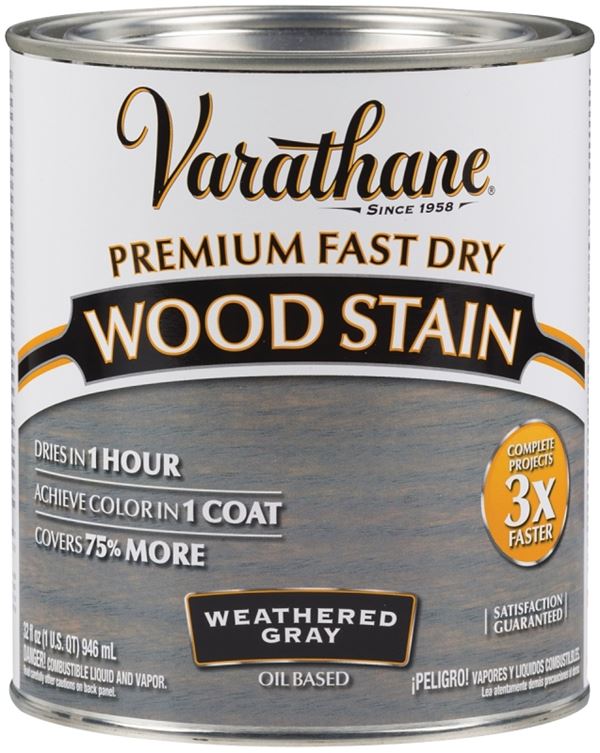 Varathane 269394 Wood Stain, Weathered Gray, Liquid, 1 qt, Can, Pack of 2