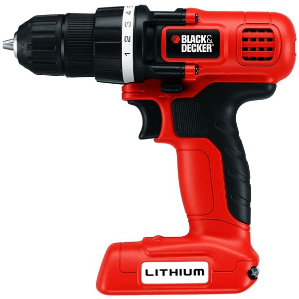 Black+Decker BDCD8C/LDX172C Drill/Driver, Battery Included, 7.2 V, 3/8 in Chuck, Keyless Chuck