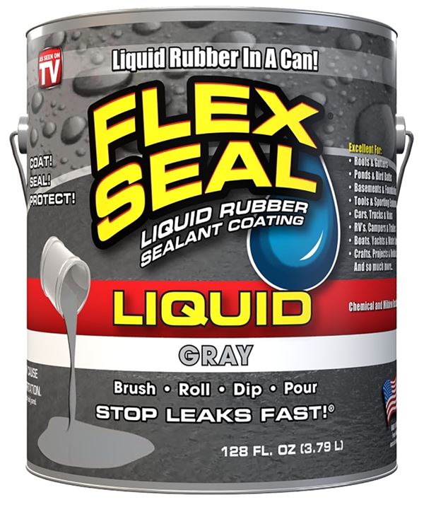 Flex Seal LFSGRYR01 Rubberized Coating, Gray, 1 gal, Can