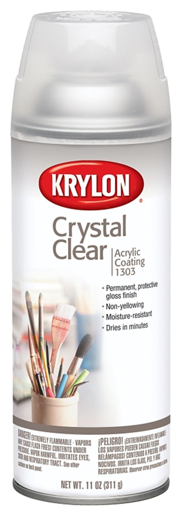 Krylon K01303007 Spray Paint, Gloss, Crystal Clear, 11 oz, Can