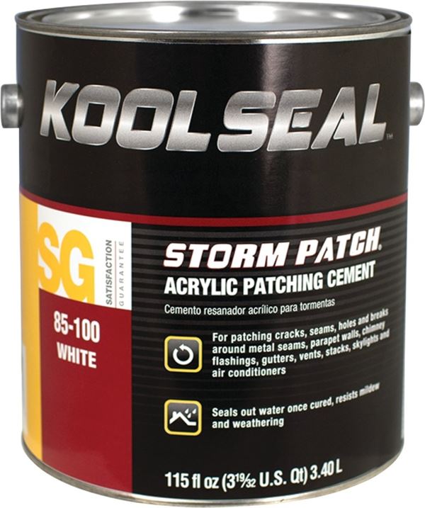 Kool Seal KS0085100-16 Patching Cement, White, Liquid, 1 gal, Pack of 4