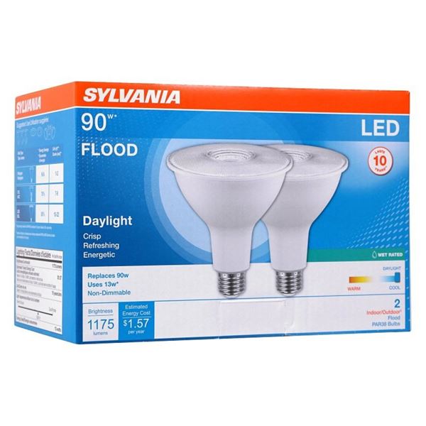 Sylvania 79736 LED Bulb, Flood/Spotlight, 90 W Equivalent, E26 Lamp Base, Daylight Light, 5000 K Color Temp