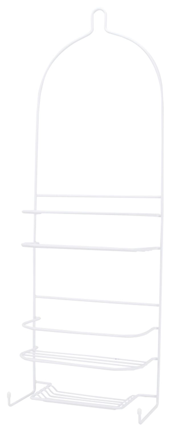 Simple Spaces SS-5786-PE-3L Shower Caddy, 3-Shelf, Steel, 10 in OAW, 27-3/4 in OAH, 4-1/4 in OAD, 10 lb