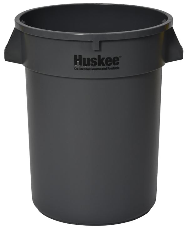 Continental Commercial 3200GY Trash Receptacle, 32 gal, Plastic, Gray