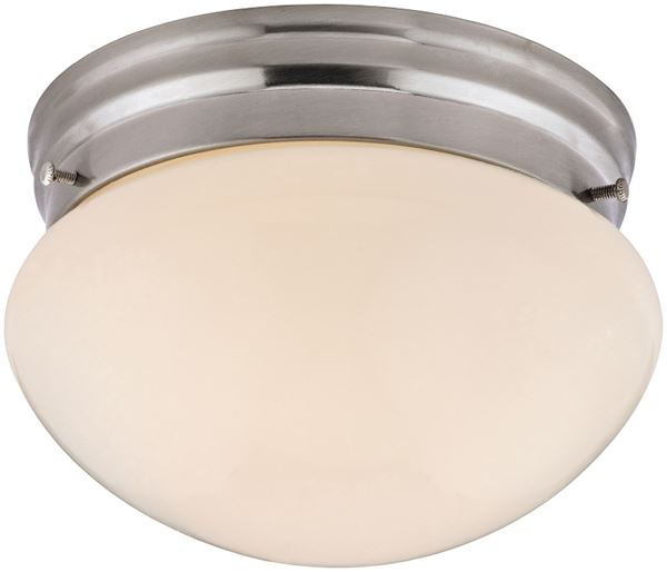 Boston Harbor F13BB01-6854-BN Single Light Round Ceiling Fixture, 120 V, 60 W, 1-Lamp, A19 or CFL Lamp