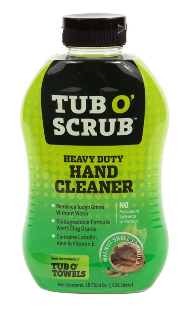 Tub O'Scrub TS18 Heavy-Duty Hand Cleaner, Liquid, Brown, Mild Citrus, 18 oz Bottle