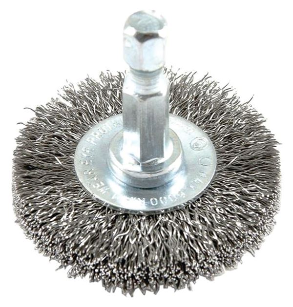 Forney 72726 Wire Wheel Brush, 1-1/2 in Dia, 0.008 in Dia Bristle