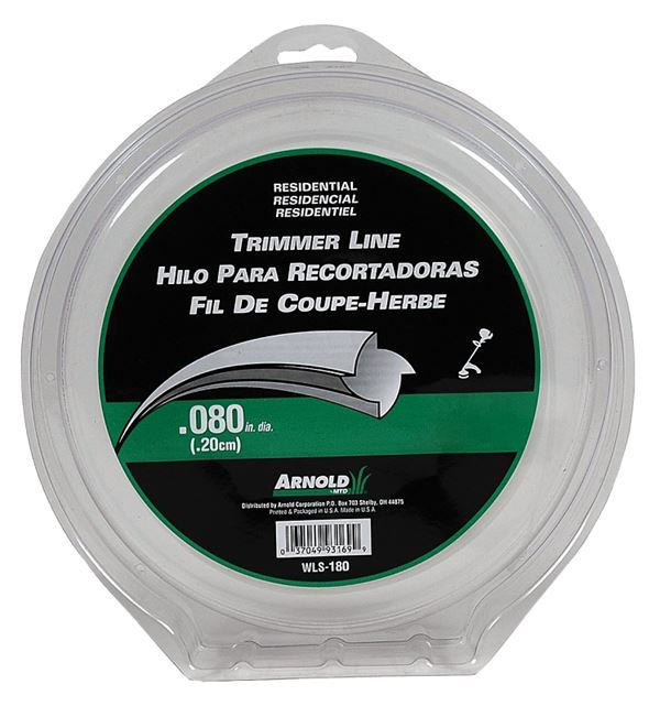 ARNOLD WLS-180 Trimmer Line, 0.080 in Dia, 300 ft L, Nylon