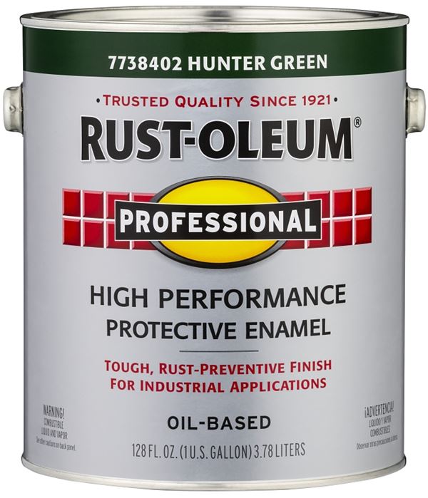 RUST-OLEUM PROFESSIONAL 7738402 Protective Enamel, Gloss, Hunter Green, 1 gal Can