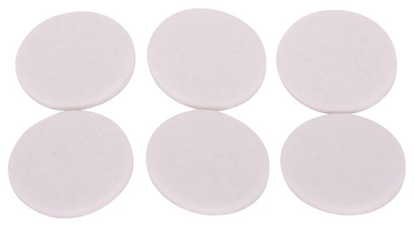 ProSource FE-50225-PS Furniture Pad, Felt Cloth, White, 1-3/8 in Dia, 5/64 in Thick, Round