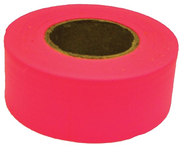 CH Hanson 17003 Flagging Tape, 150 ft L, 1-3/16 in W, Fluorescent Pink, PVC