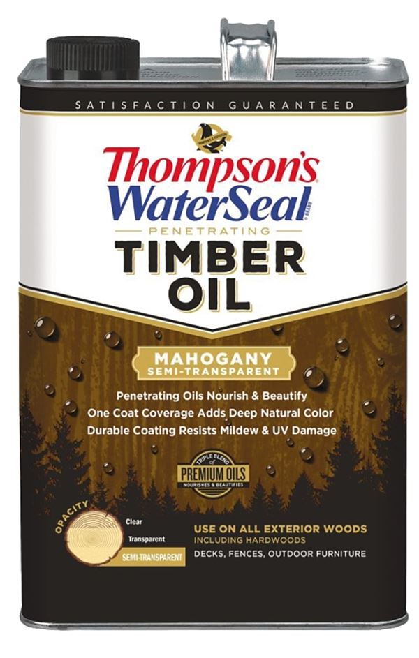 Thompson's WaterSeal TH.048851-16 Penetrating Timber Oil, Mahogany, Liquid, 1 gal, Can, Pack of 4