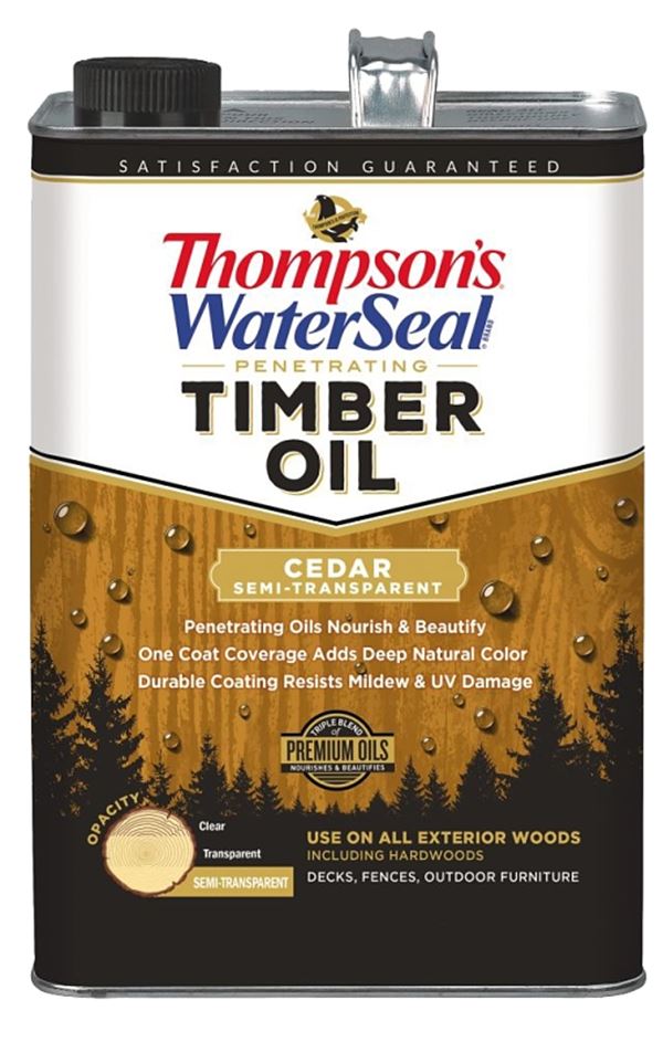 Thompson's WaterSeal TH.048861-16 Penetrating Timber Oil, Cedar, Liquid, 1 gal, Can, Pack of 4