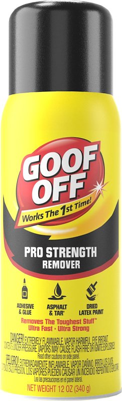 Goof Off FG658 Latex Paint Remover, Liquid, Solvent, Colorless, 12 oz, Aerosol Can