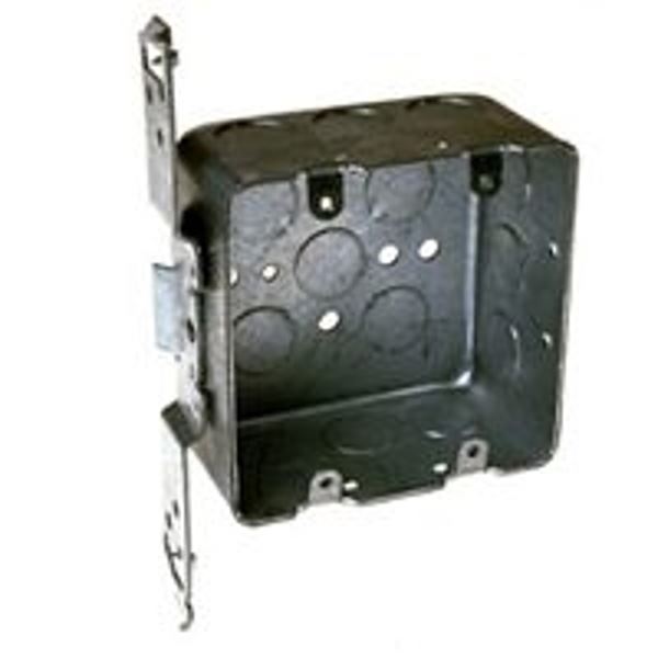 Raco 681 Switch Box, 2-Gang, 2-Outlet, 14-Knockout, 1/2 in Knockout, Steel, Gray, Galvanized, TS Bracket