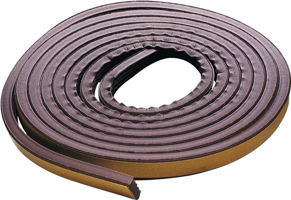 M-D 02550 Weatherstrip Tape, 3/8 in W, 17 ft L, EPDM Rubber, Brown, 12/PK