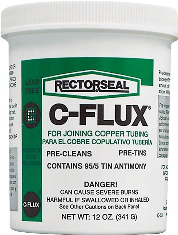 Rectorseal C-Flux Series 74025 Soft Soldering Flux, 12 oz, Paste, Gray