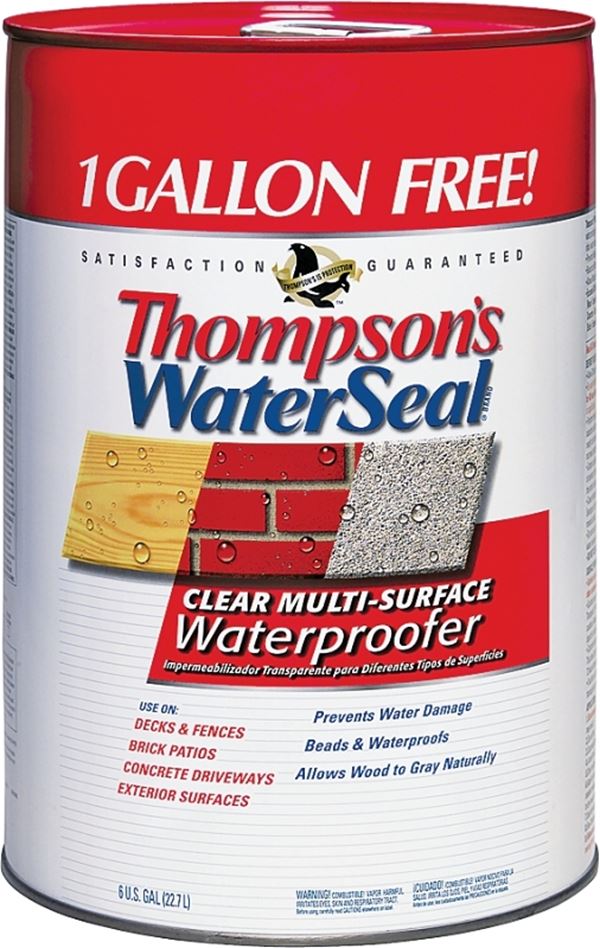 Thompson's WaterSeal TH.024106-06 Waterproofer, Clear, 6 gal, Can