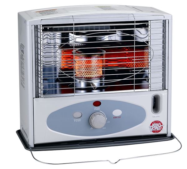 Kero World KW-11F Radiant Heater, 1 gal Fuel Tank, Kerosene, 10,000 Btu, 350 sq-ft Heating Area, Gray