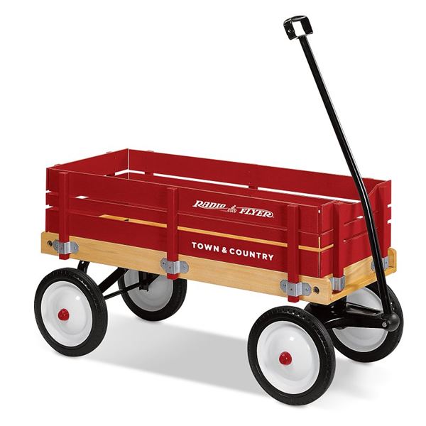 Radio Flyer 24 Wagon, 150 lb, Wood, Red