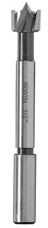 Irwin 1966894/42904 Forstner Bit, 1/4 in Dia, 3-1/2 in OAL, 2-Flute, 3/8 in Dia Shank, Reduced Shank