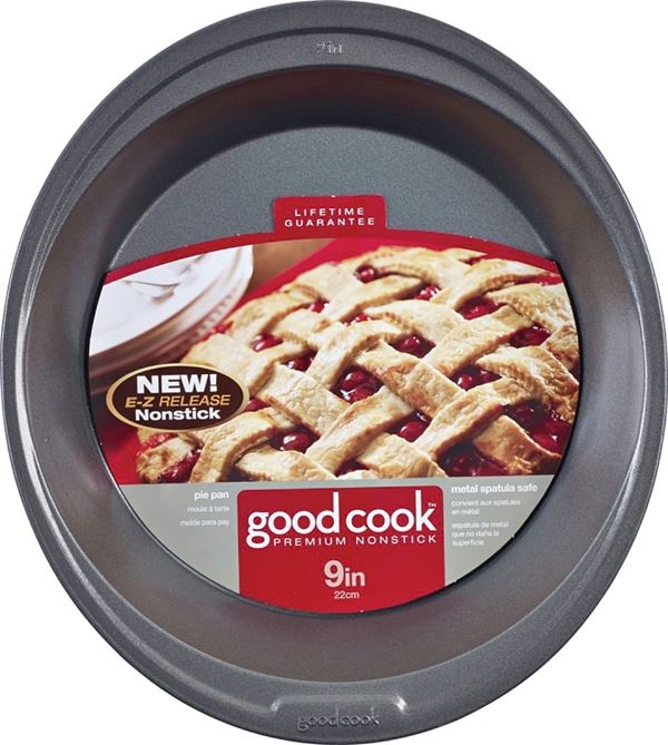 Goodcook 04035 Pie Pan, 9 in Dia, 13-1/2 in OAL, Steel, Non-Stick: Yes, Dishwasher Safe: No