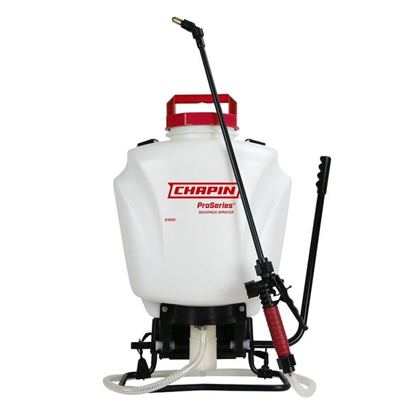 CHAPIN Pro Series 61800 Backpack Sprayer, 4 gal Tank, Poly Tank, 25 ft Horizontal, 23 ft Vertical Spray Range