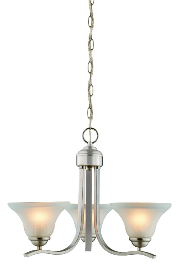 Boston Harbor 1571-3C Chandelier, 120 V, 60 W, 1-Tier, 3-Lamp, A19/CFL Lamp, Metal Fixture