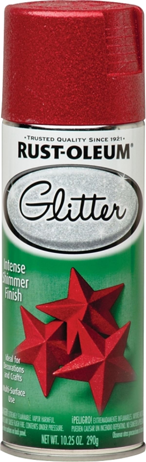 Rust-Oleum 268045 Glitter Spray Paint, Shimmer, Red, 10.25 oz, Can