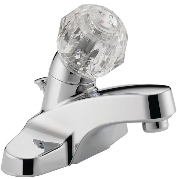 Peerless P188621LF Bathroom Faucet, 1.2 gpm, 1-Faucet Handle, Brass, Chrome Plated, Knob Handle, Standard Spout