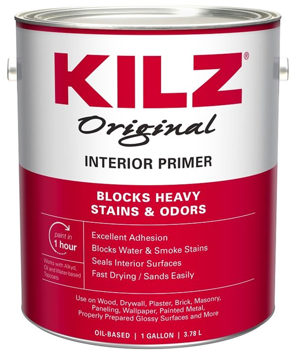 Kilz 10001 Primer, White, 1 gal, Can, Pack of 4