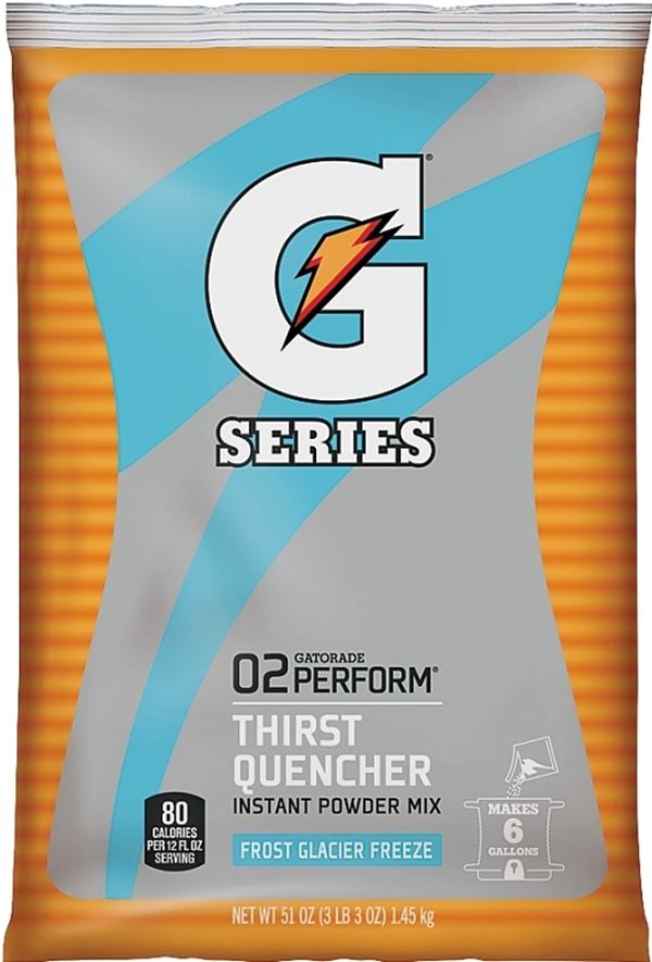 Gatorade 33676 Thirst Quencher Instant Powder Sports Drink Mix, Powder, Glacier Freeze Flavor, 51 oz Pack, Pack of 14