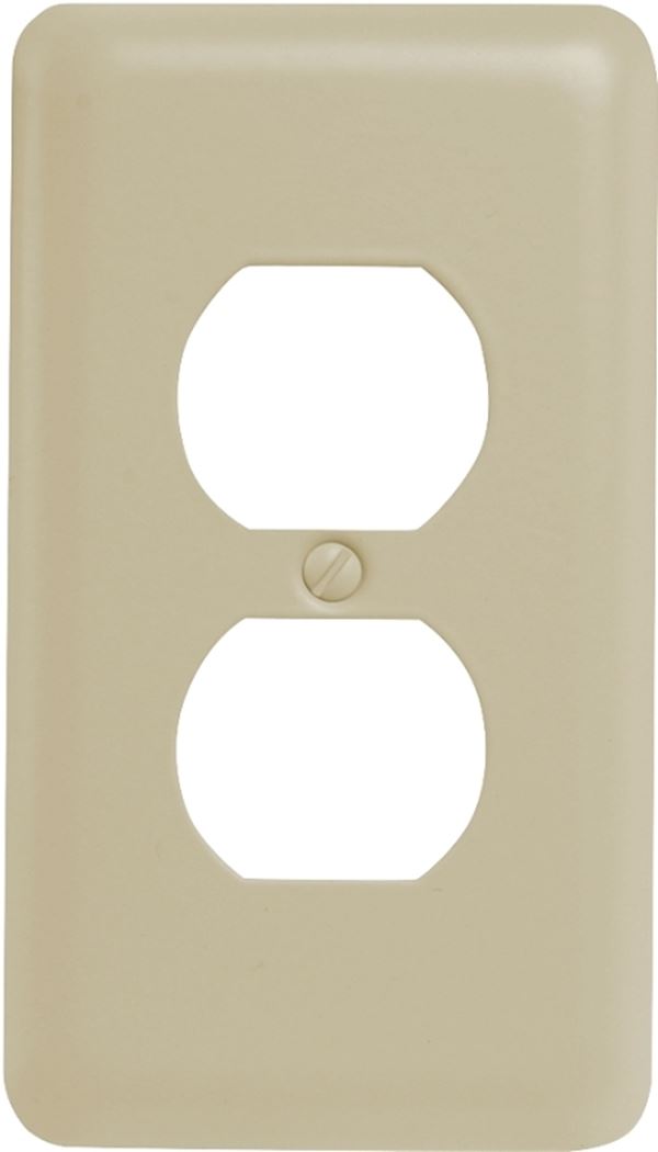 Amerelle 935DAL Receptacle Wallplate, 5 in L, 2-13/16 in W, 1 -Gang, Steel, Light Almond