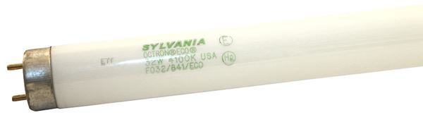 Sylvania 21781 Fluorescent Bulb, 32 W, T8 Lamp, Medium G13 Lamp Base, 2975, 4100 K Color Temp, Cool White, Pack of 30