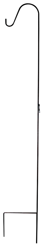 Landscapers Select GB-3090 Single Shepherd Hook, 12 in L, 84 in H, Steel, Black, Black, Floor Standing Mounting