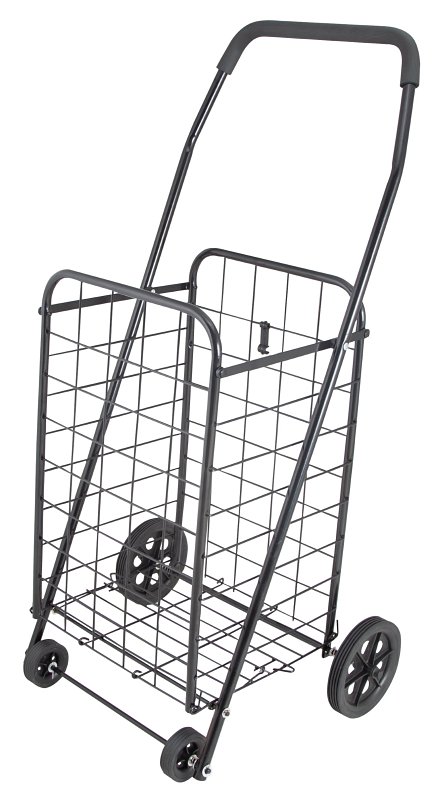 Simple Spaces TPG-G80033L Shopping Cart, 19 in OAW, 36 in OAH, 1-Shelf, Steel Shelf, Black Shelf