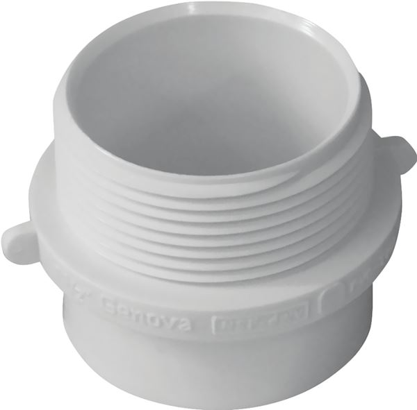 Canplas 192801 Pipe Adapter, 1-1/2 in, Spigot x Slip, PVC, White