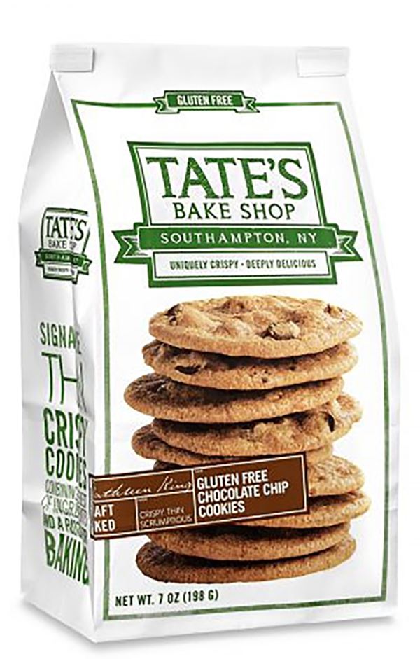 Tate's Bake Shop 1001088 Gluten-Free Cookies, Chocolate Chip, 7 oz, Bag