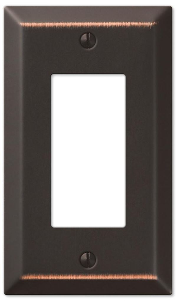 AmerTac Century 163RDB Switch Wallplate, 4-15/16 in L, 2-7/8 in W, 1 -Gang, Stamped Steel, Aged Bronze, Pack of 6