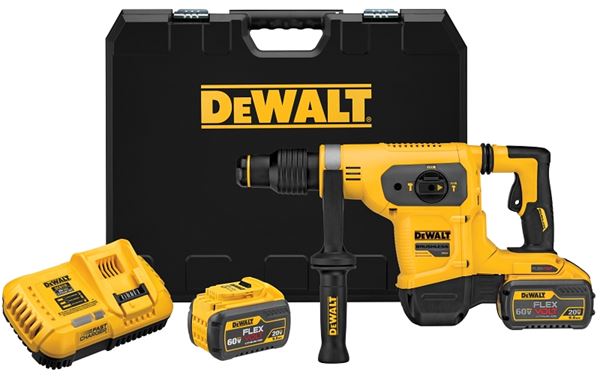 DeWALT DCH481X2 Combination Hammer Kit, Battery Included, 60 V, 9 Ah, 1-9/16 in Chuck, SDS-Max Chuck, 3150 bpm