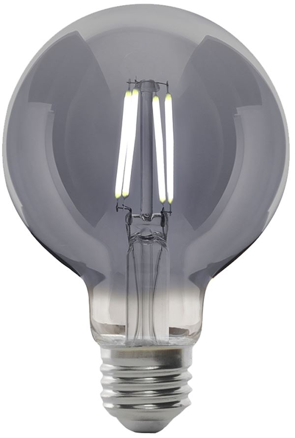 Feit Electric G25/SMK/VG/LED Filament LED Bulb, Globe, G25 Lamp, 25 W Equivalent, E26 Lamp Base, Dimmable, Smoke, Pack of 4