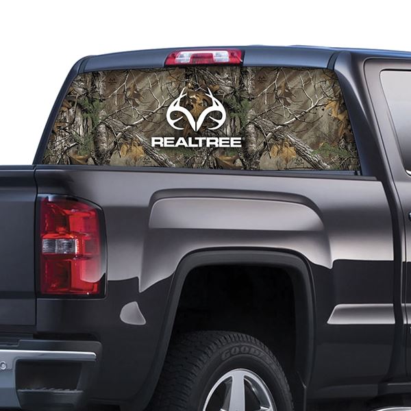 Realtree RT-WF-RL-XT Rear Window Decal, Realtree Logo with Realtree Xtra Camo, Vinyl Adhesive, Pack of 2