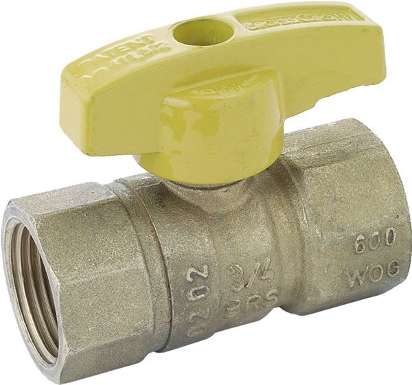 BrassCraft PSBV503-8 Gas Ball Valve, 1/2 in Connection, FIP, 5 psi Pressure, Brass Body