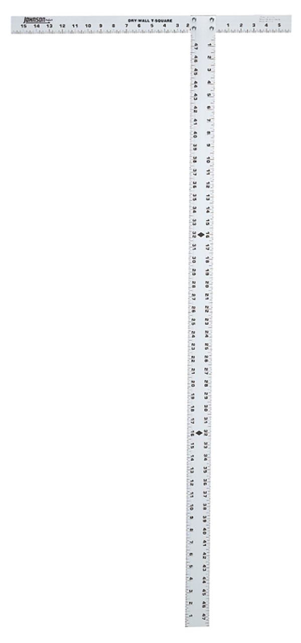 Johnson JTS48 Drywall T-Square, 1/8 in Graduation, Aluminum