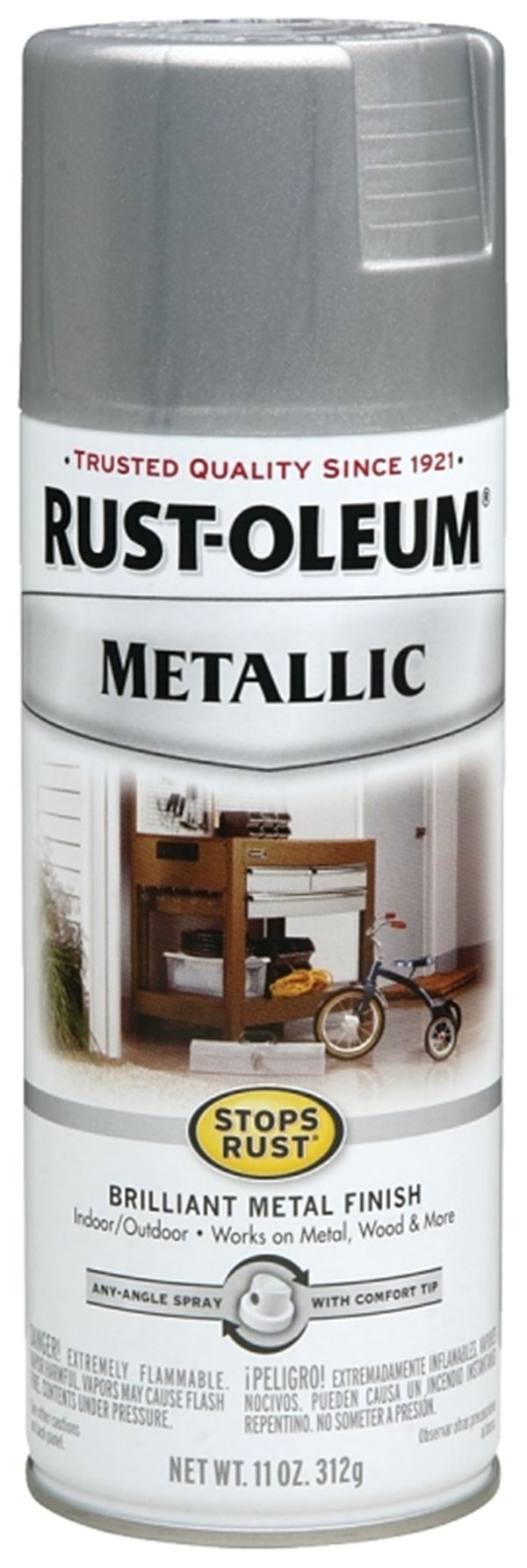 Rust-Oleum 7271830 Rust Preventative Spray Paint, Metallic, Silver, 11 oz, Can