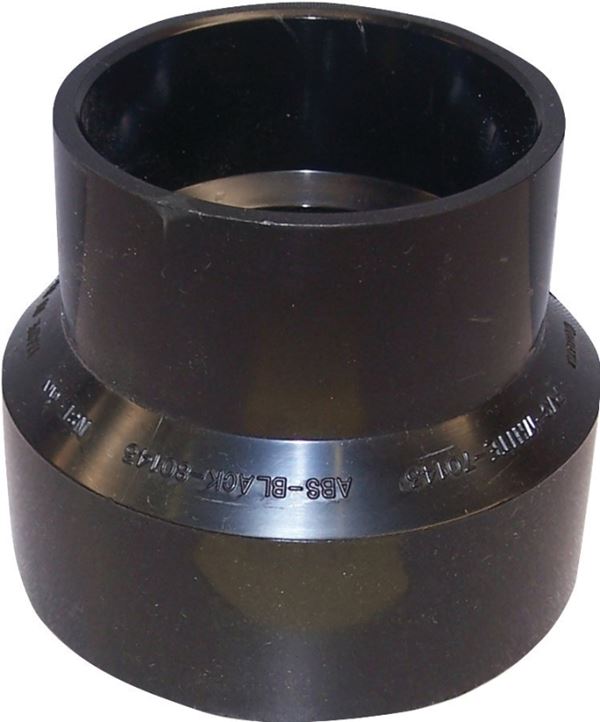 Canplas 103023BC Reducing Pipe Coupling, 3 x 1-1/2 in, Hub, ABS, Black, 40 Schedule